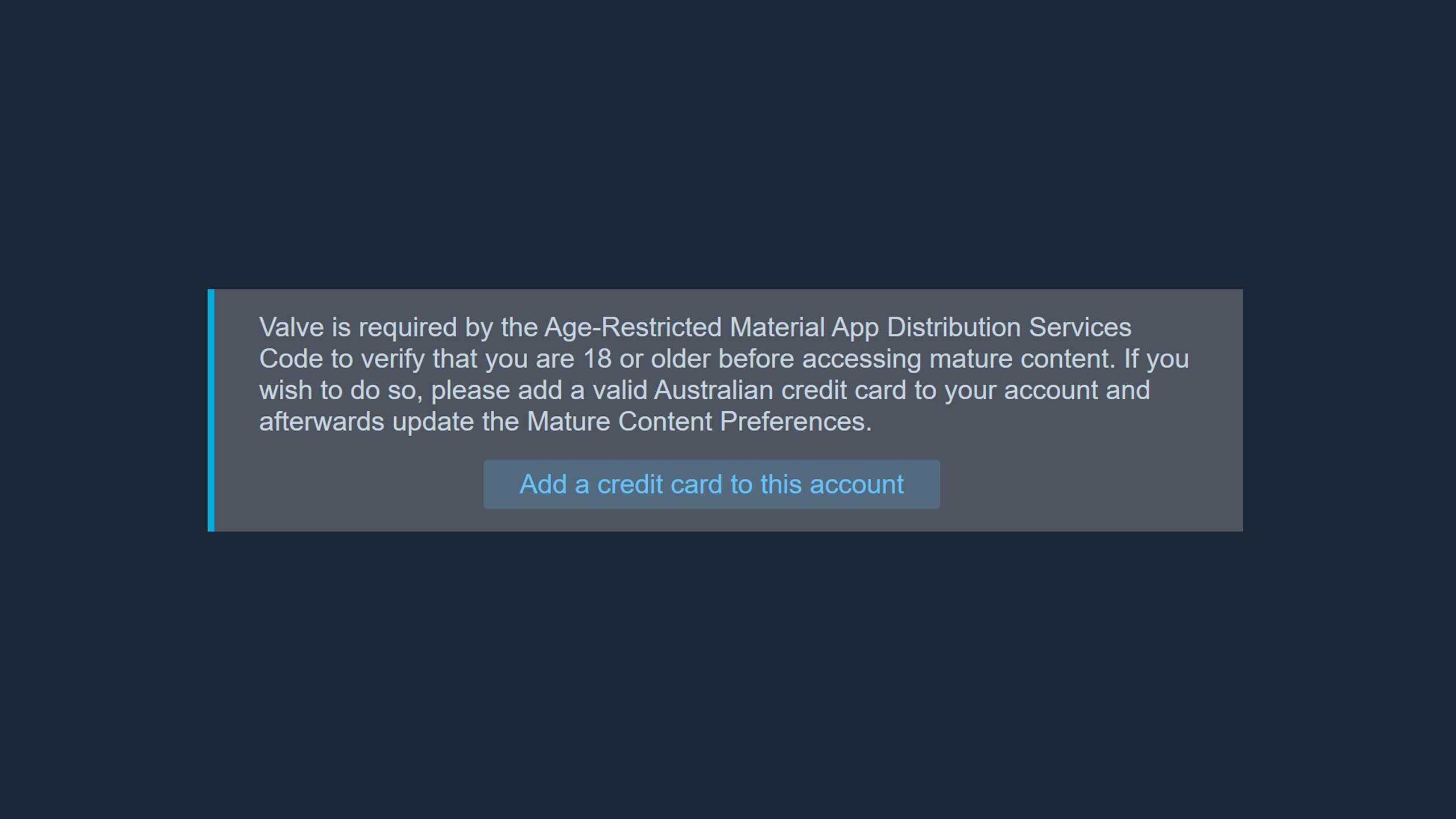 Imagem Cena de Steam now requires Australian 3